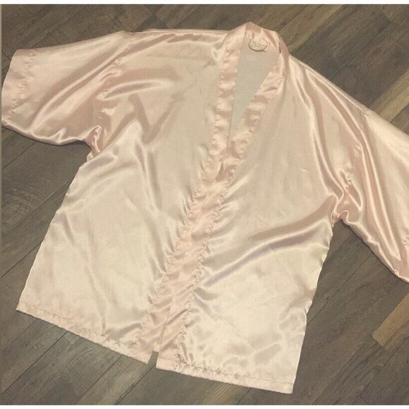 vintage victoria secret satin Kimono robe Gold Label - Picture 2 of 3
